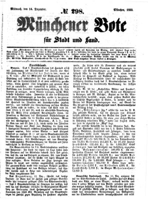 Münchener Bote für Stadt und Land Mittwoch 14. Dezember 1853