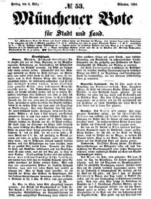 Münchener Bote für Stadt und Land Freitag 3. März 1854