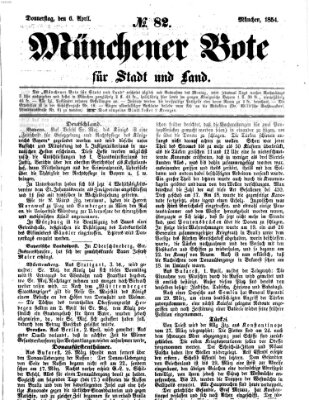 Münchener Bote für Stadt und Land Donnerstag 6. April 1854