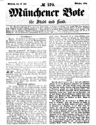 Münchener Bote für Stadt und Land Mittwoch 19. Juli 1854