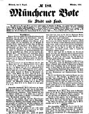 Münchener Bote für Stadt und Land Mittwoch 2. August 1854