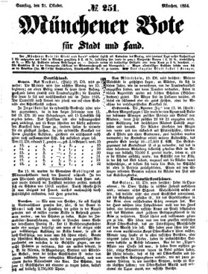 Münchener Bote für Stadt und Land Samstag 21. Oktober 1854