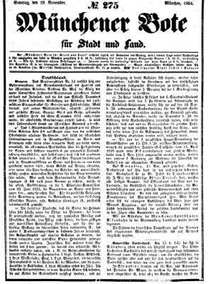Münchener Bote für Stadt und Land Sonntag 19. November 1854