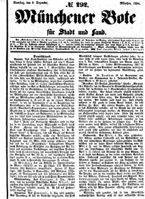 Münchener Bote für Stadt und Land Samstag 9. Dezember 1854