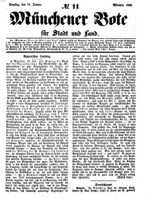 Münchener Bote für Stadt und Land Samstag 13. Januar 1855