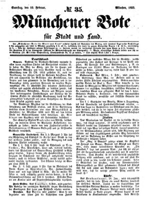 Münchener Bote für Stadt und Land Samstag 10. Februar 1855