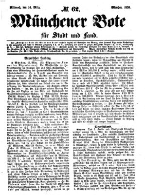 Münchener Bote für Stadt und Land Mittwoch 14. März 1855