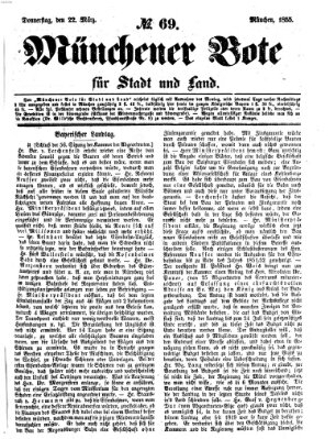 Münchener Bote für Stadt und Land Donnerstag 22. März 1855