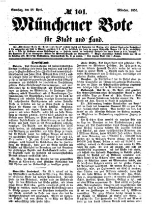 Münchener Bote für Stadt und Land Samstag 28. April 1855