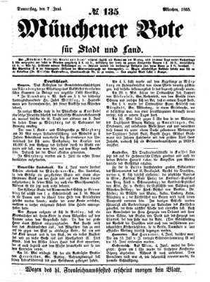 Münchener Bote für Stadt und Land Donnerstag 7. Juni 1855