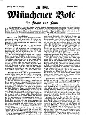 Münchener Bote für Stadt und Land Freitag 10. August 1855