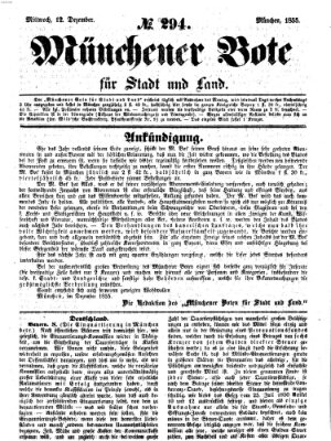 Münchener Bote für Stadt und Land Mittwoch 12. Dezember 1855