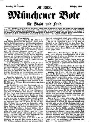 Münchener Bote für Stadt und Land Samstag 22. Dezember 1855
