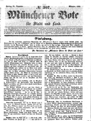 Münchener Bote für Stadt und Land Freitag 28. Dezember 1855