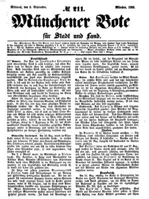 Münchener Bote für Stadt und Land Mittwoch 5. September 1855