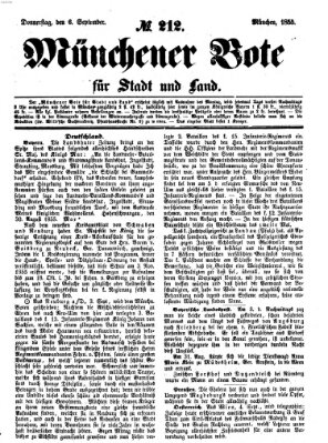Münchener Bote für Stadt und Land Donnerstag 6. September 1855
