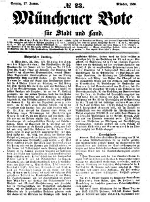 Münchener Bote für Stadt und Land Sonntag 27. Januar 1856