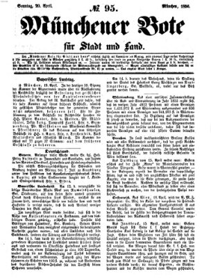 Münchener Bote für Stadt und Land Sonntag 20. April 1856