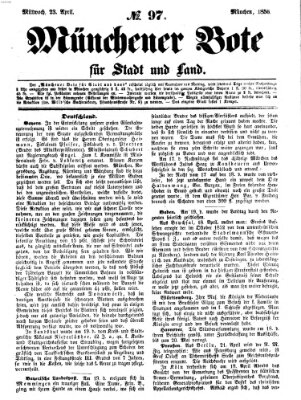 Münchener Bote für Stadt und Land Mittwoch 23. April 1856