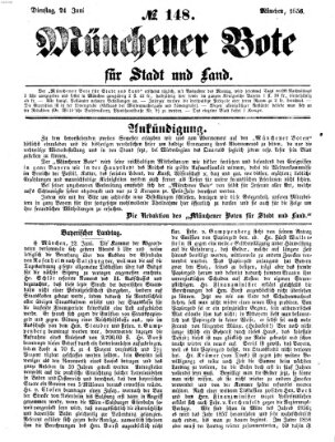 Münchener Bote für Stadt und Land Dienstag 24. Juni 1856