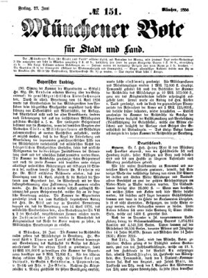Münchener Bote für Stadt und Land Freitag 27. Juni 1856