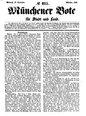 Münchener Bote für Stadt und Land Mittwoch 10. September 1856