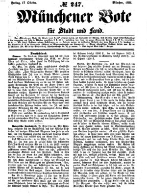 Münchener Bote für Stadt und Land Freitag 17. Oktober 1856