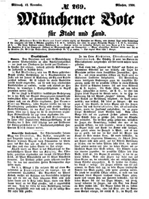 Münchener Bote für Stadt und Land Mittwoch 12. November 1856