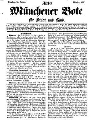 Münchener Bote für Stadt und Land Dienstag 20. Januar 1857