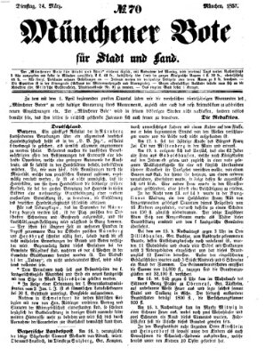 Münchener Bote für Stadt und Land Dienstag 24. März 1857