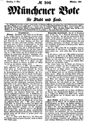 Münchener Bote für Stadt und Land Dienstag 5. Mai 1857