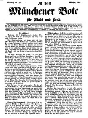 Münchener Bote für Stadt und Land Mittwoch 15. Juli 1857