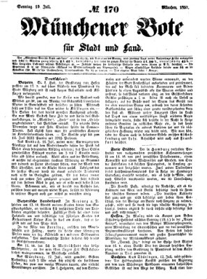 Münchener Bote für Stadt und Land Sonntag 19. Juli 1857