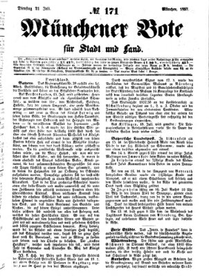 Münchener Bote für Stadt und Land Dienstag 21. Juli 1857