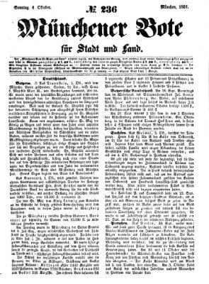 Münchener Bote für Stadt und Land Sonntag 4. Oktober 1857