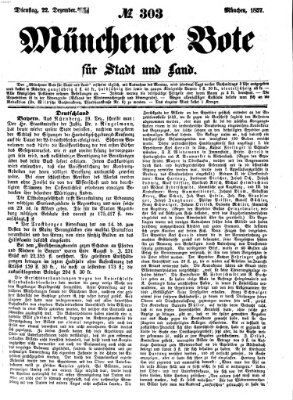 Münchener Bote für Stadt und Land Dienstag 22. Dezember 1857