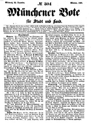 Münchener Bote für Stadt und Land Mittwoch 23. Dezember 1857
