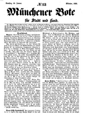Münchener Bote für Stadt und Land Samstag 16. Januar 1858