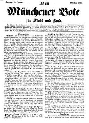 Münchener Bote für Stadt und Land Sonntag 24. Januar 1858