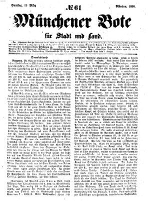 Münchener Bote für Stadt und Land Samstag 13. März 1858