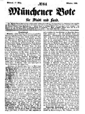 Münchener Bote für Stadt und Land Mittwoch 17. März 1858