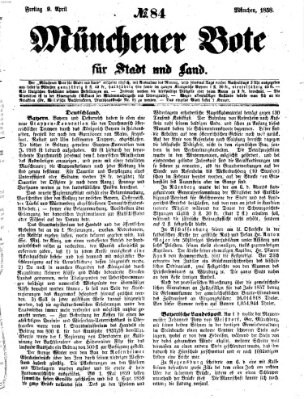 Münchener Bote für Stadt und Land Freitag 9. April 1858