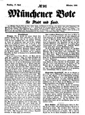 Münchener Bote für Stadt und Land Samstag 17. April 1858