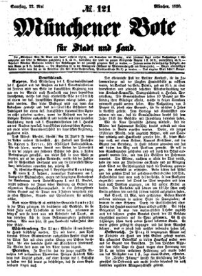 Münchener Bote für Stadt und Land Samstag 22. Mai 1858