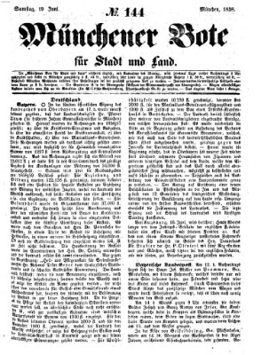 Münchener Bote für Stadt und Land Samstag 19. Juni 1858