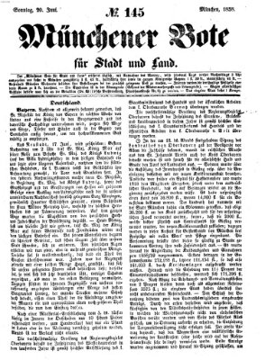 Münchener Bote für Stadt und Land Sonntag 20. Juni 1858