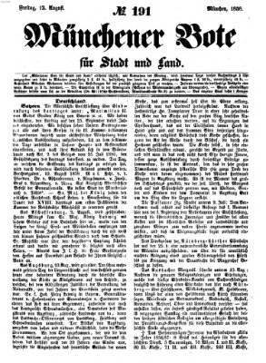 Münchener Bote für Stadt und Land Freitag 13. August 1858