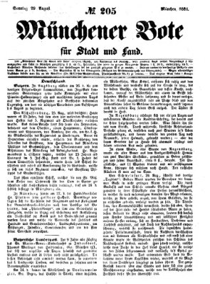 Münchener Bote für Stadt und Land Sonntag 29. August 1858