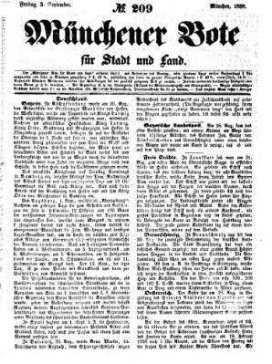 Münchener Bote für Stadt und Land Freitag 3. September 1858