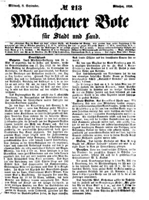 Münchener Bote für Stadt und Land Mittwoch 8. September 1858